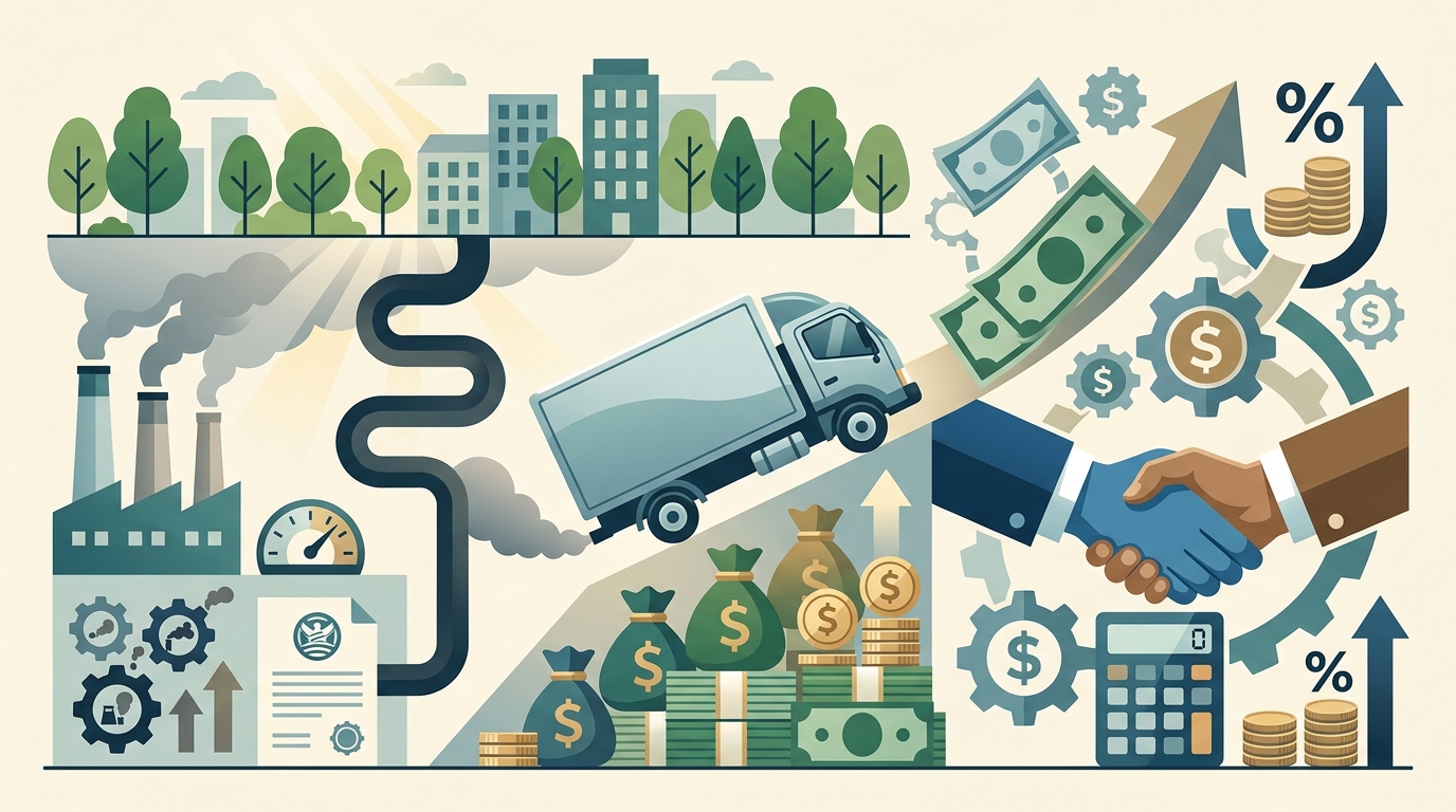 Illustration: New Emissions Rules Are Driving Up Box Truck Financing Costs: What You Need to Know